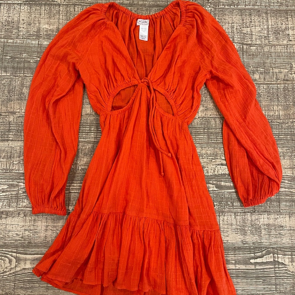 L Space Orange beach cover up